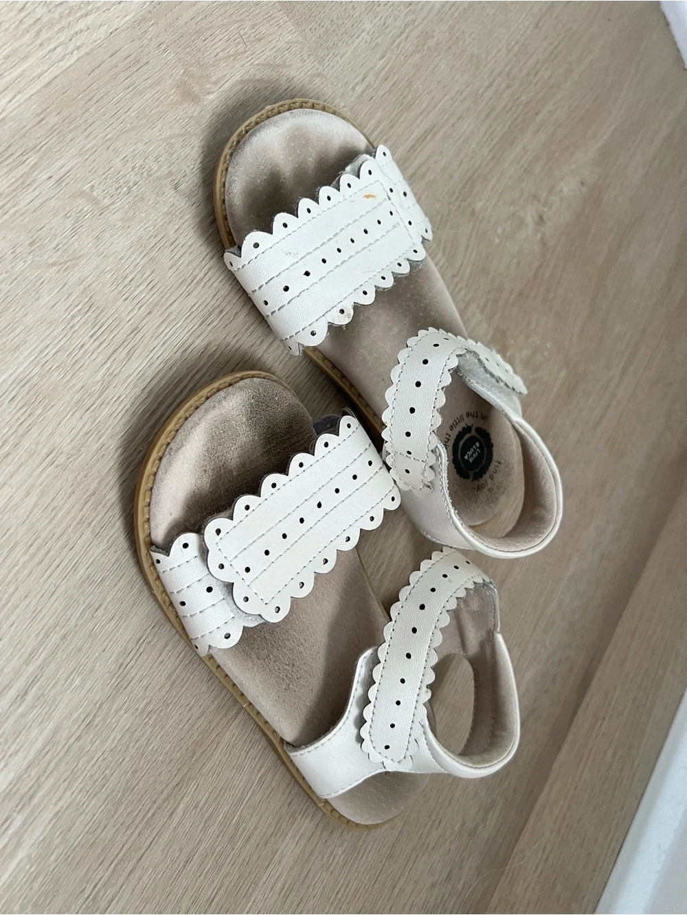 Livie & Luca Cream White Girls Leather Sandals